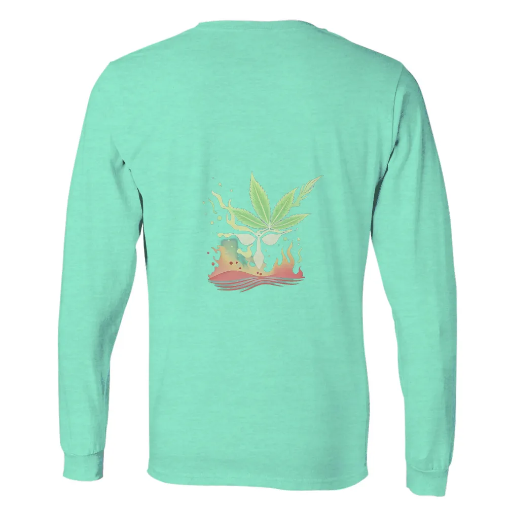 Tee Shirt Printing: Luna's Journey - Artistic Cannabis Leaf Design|most popular t shirt colors 2022