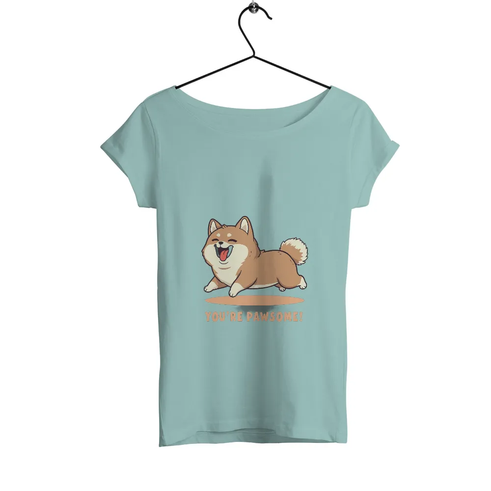 Tee Shirts Printed: You're Pawsome! - Cheerful Shiba Inu Design|shiba inu hawaiian shirt