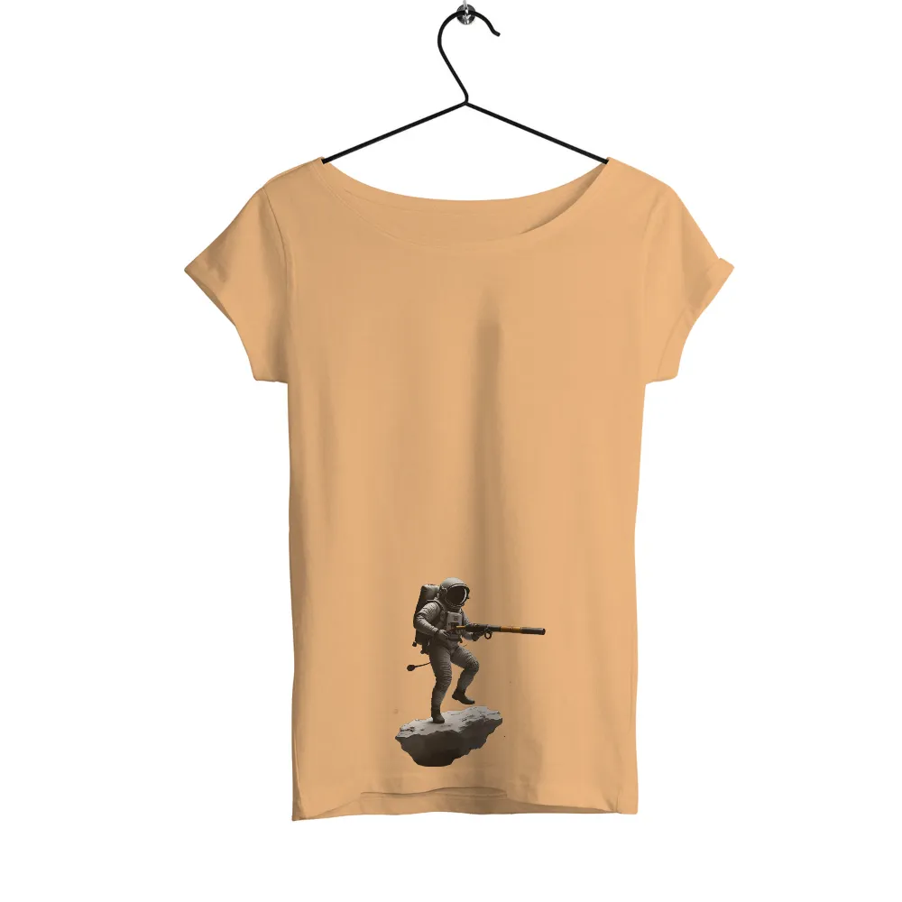 Tee Shirts Printed: Astronaut Fishing in Space|Astronaut standing on a rock