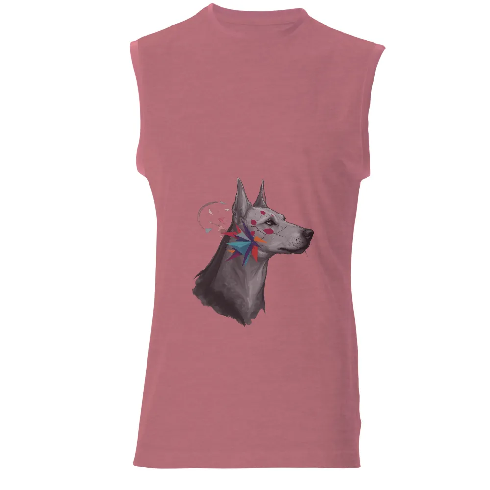 Shirts Graphic Tees | Doberman Geometric Art| vibrant geometric shapes