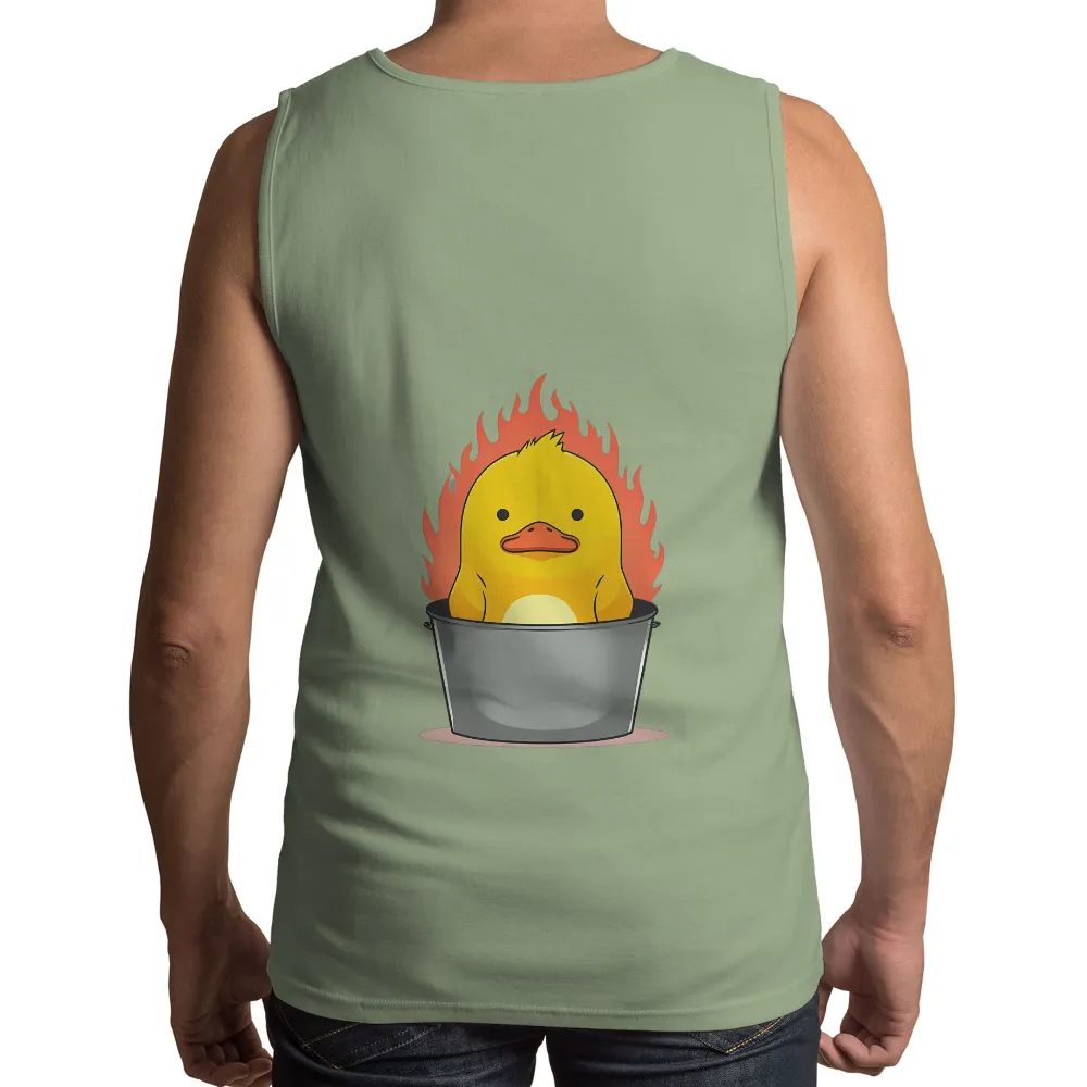 Graphic Tees: Duck in Flames - Whimsical Humor in Chaos|only donald duck t shirt