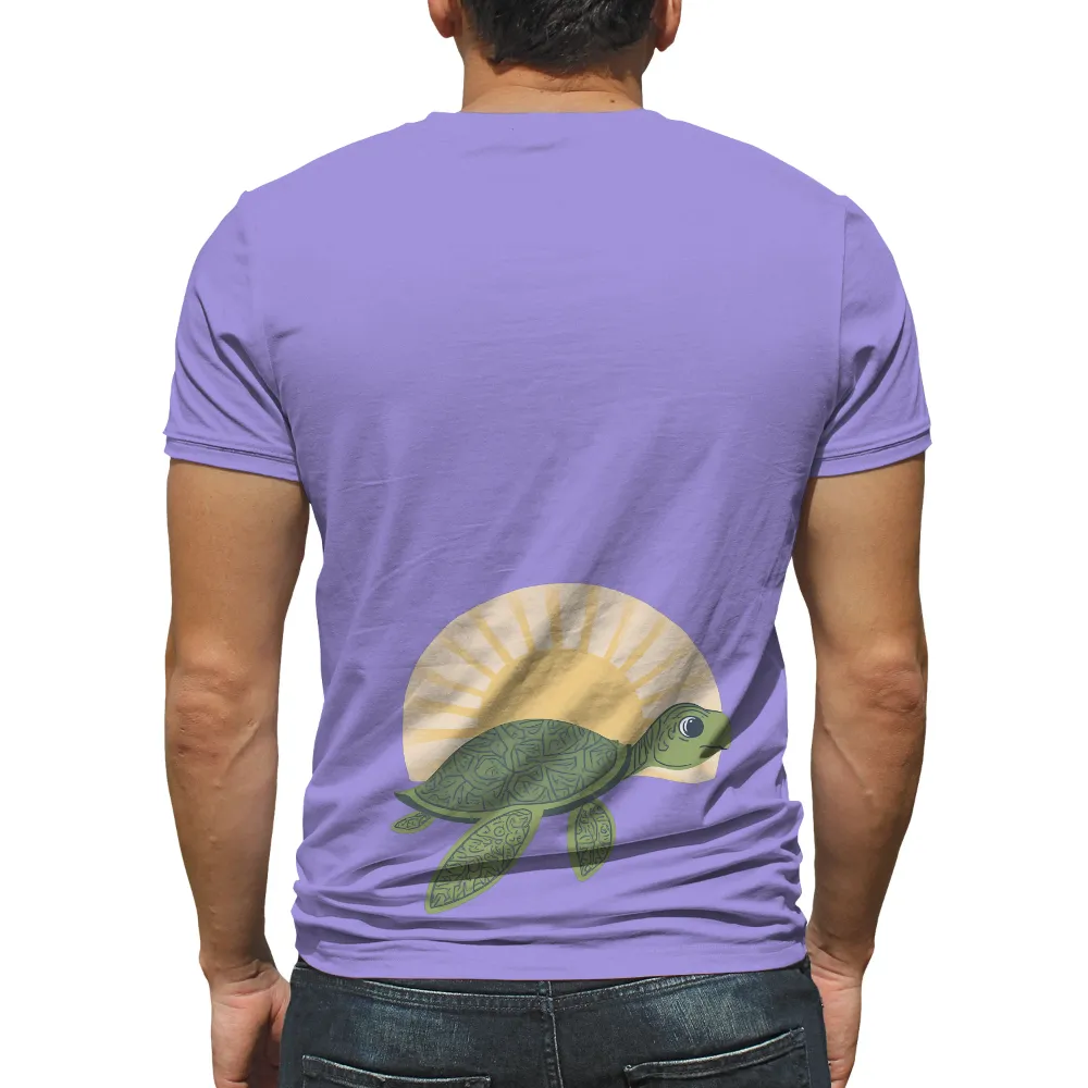 Tee Shirt Printing: Sea Turtle Sunrise - Hope and Resilience|t shirt painting on nature