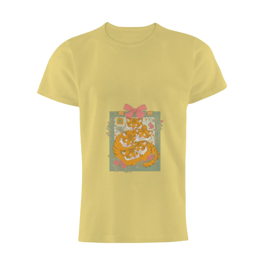 Custom Tee Shirts: Tiger Family Tranquility|billabong summer of love t shirt