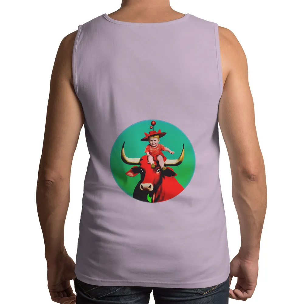 T-Shirts Design: Child Riding Red Bull - Childhood Dreams|goku power mode t shirt