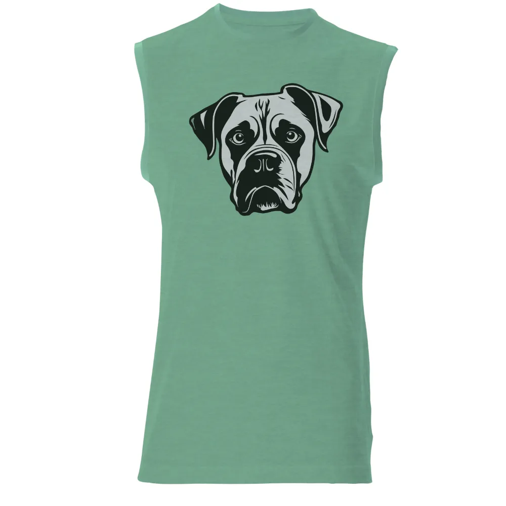 Custom Tee Shirts: Expressive Boxer Dog - Artistic Design|hot topic black and white plaid studded skull