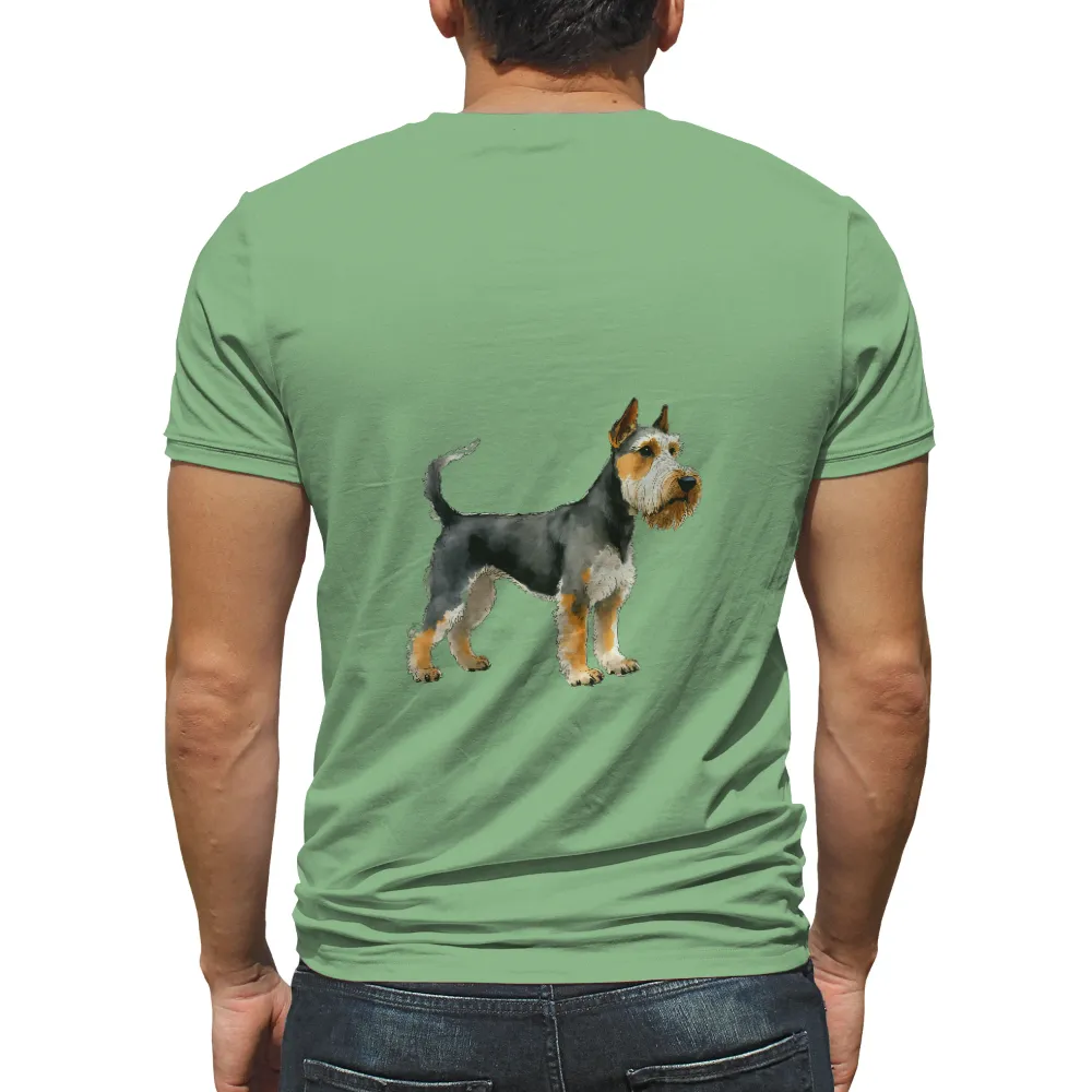 Graphic Tees: Max the Adventurous Schnauzer - Artistic Dog Design|happy mothers day dog shirt