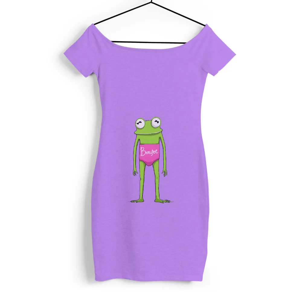 Graphic Tees: Quirky Frog in Pink Swimsuit - Express Your Unique Style|adventure time star wars shirt