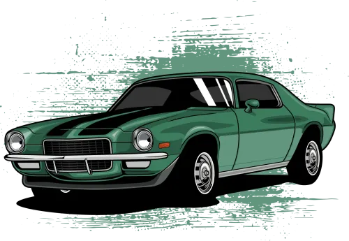 T-Shirts Pattern: Vintage Green Camaro Speed