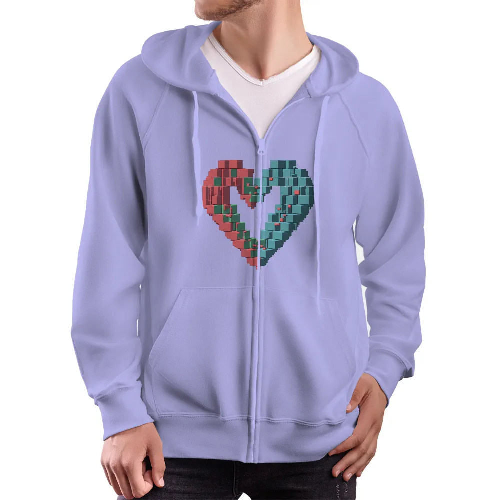 Modern Geometric Heart Design: Heart of Cubes|heart shirts for valentine's day