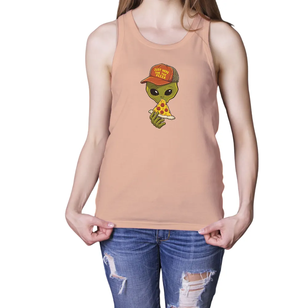 T-Shirts Custom: Alien Pizza Lover | Funny & Quotes Tees| Pepperoni pizza slice