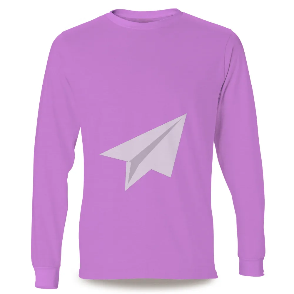 Custom Tee Shirts: Fly High with Your Dreams - Paper Airplane Design|simplicity tee shirt pattern