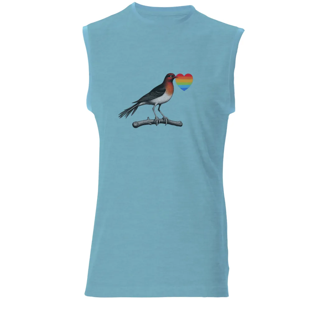 Shirts Graphic Tees: Bird of Pride - Rainbow Heart Love|savannah guthrie love t shirt