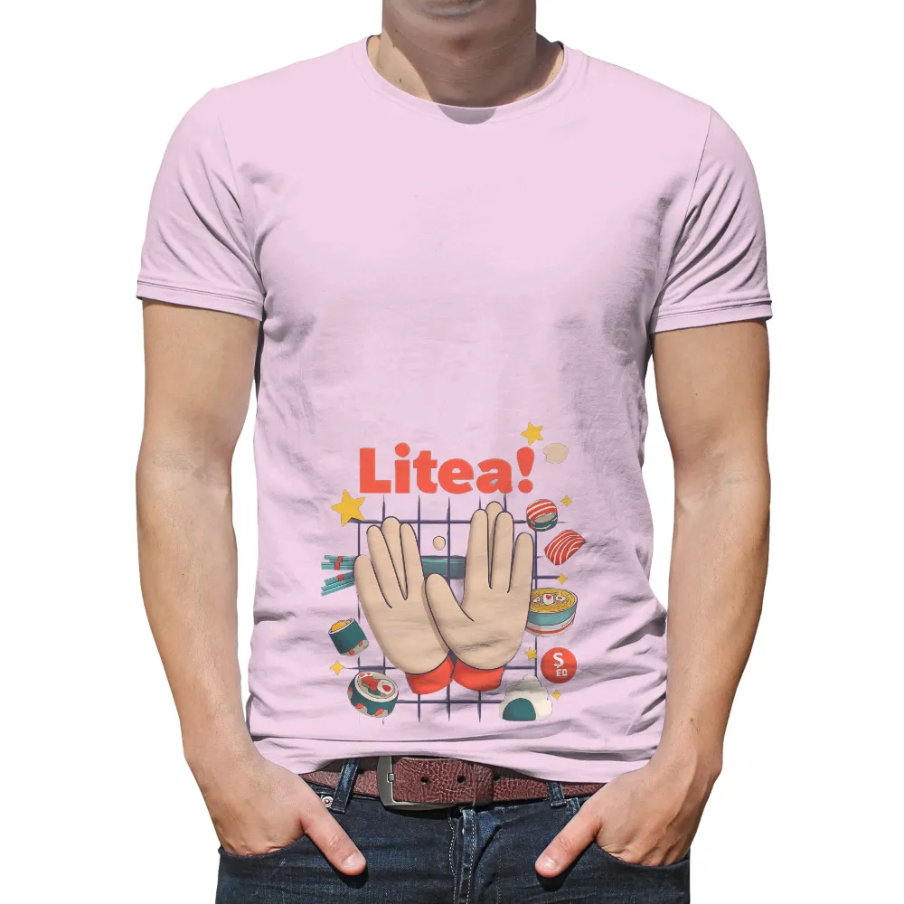 T-Shirt Printing: Litea! - Japanese Food & Cultural Symbols| sushi