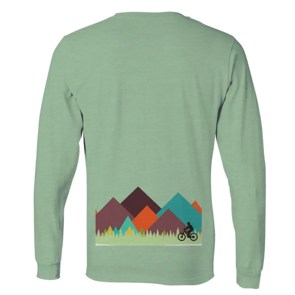 Custom T-Shirt Printing: Mountain Biking Adventure | Thrill & Nature| colorful mountains