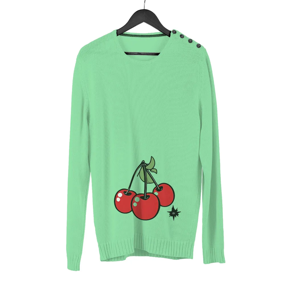 Cherries Graphic Tees: Fresh and Joyful Minimalist Design|teddy fresh heaven camp shirt