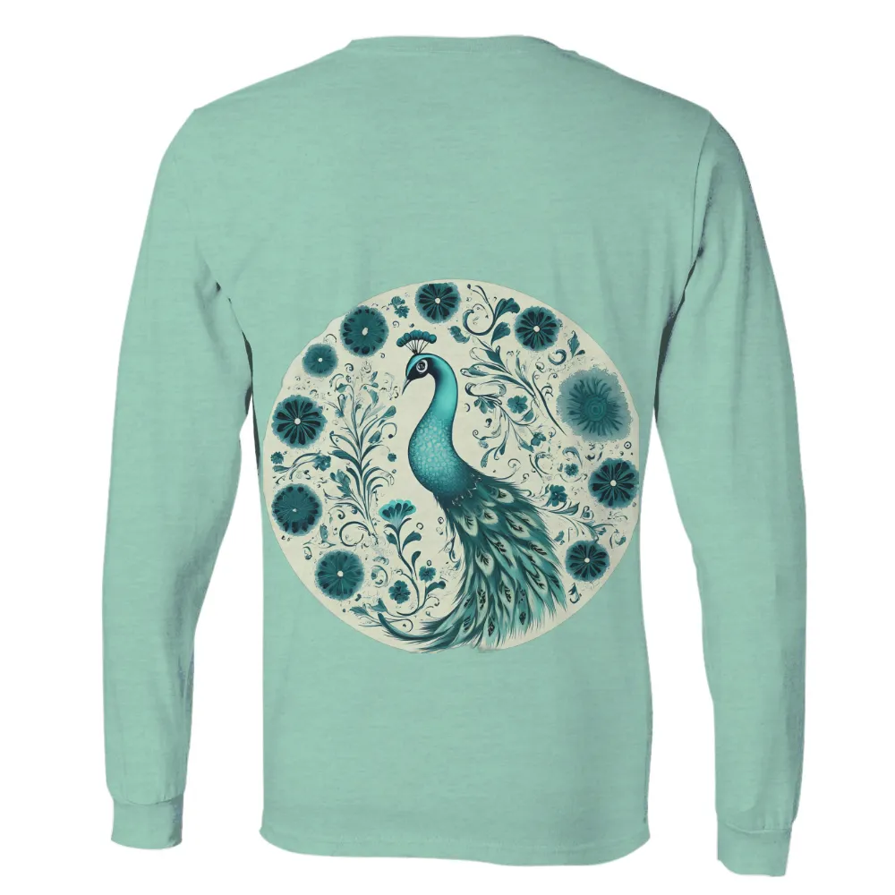 T-Shirts Custom: Majestic Peacock in Teal Garden|i just want to work in my garden t shirt