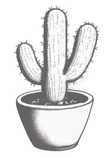 TShirt Design: Resilience in Simplicity - Cactus Art