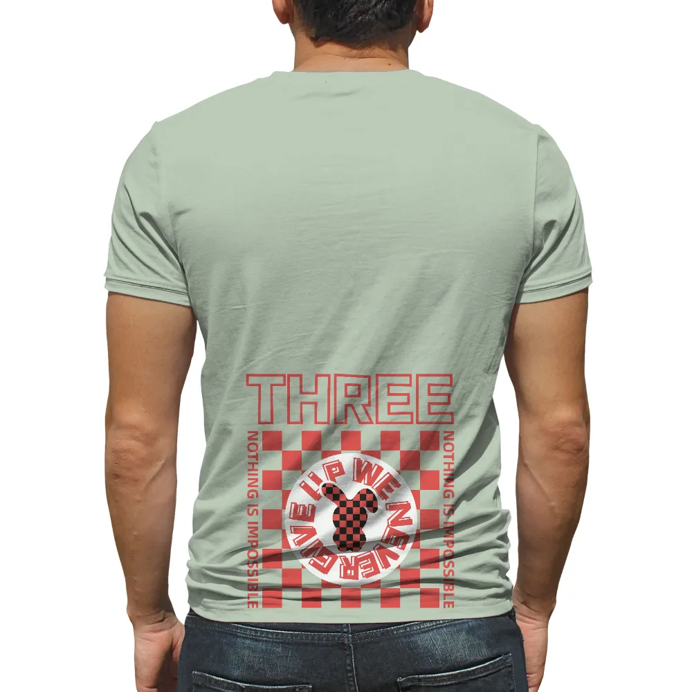 TShirt Design: Never Give Up - Runner's Motivational Checkered Pattern|strength camp t shirt