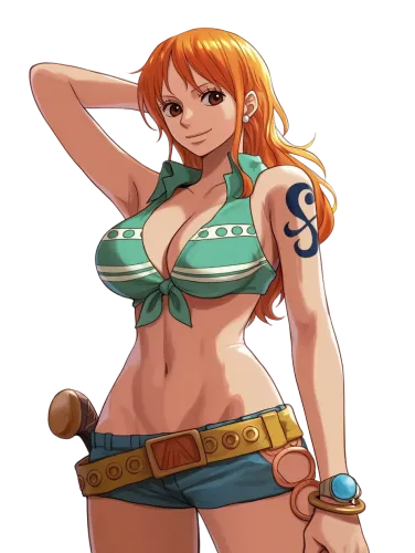 Nami in Green Bikini - one piece nami t shirt