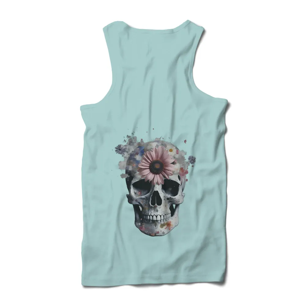 T-Shirts Design: Skull and Flowers - Life and Death Duality|skull roblox t shirt