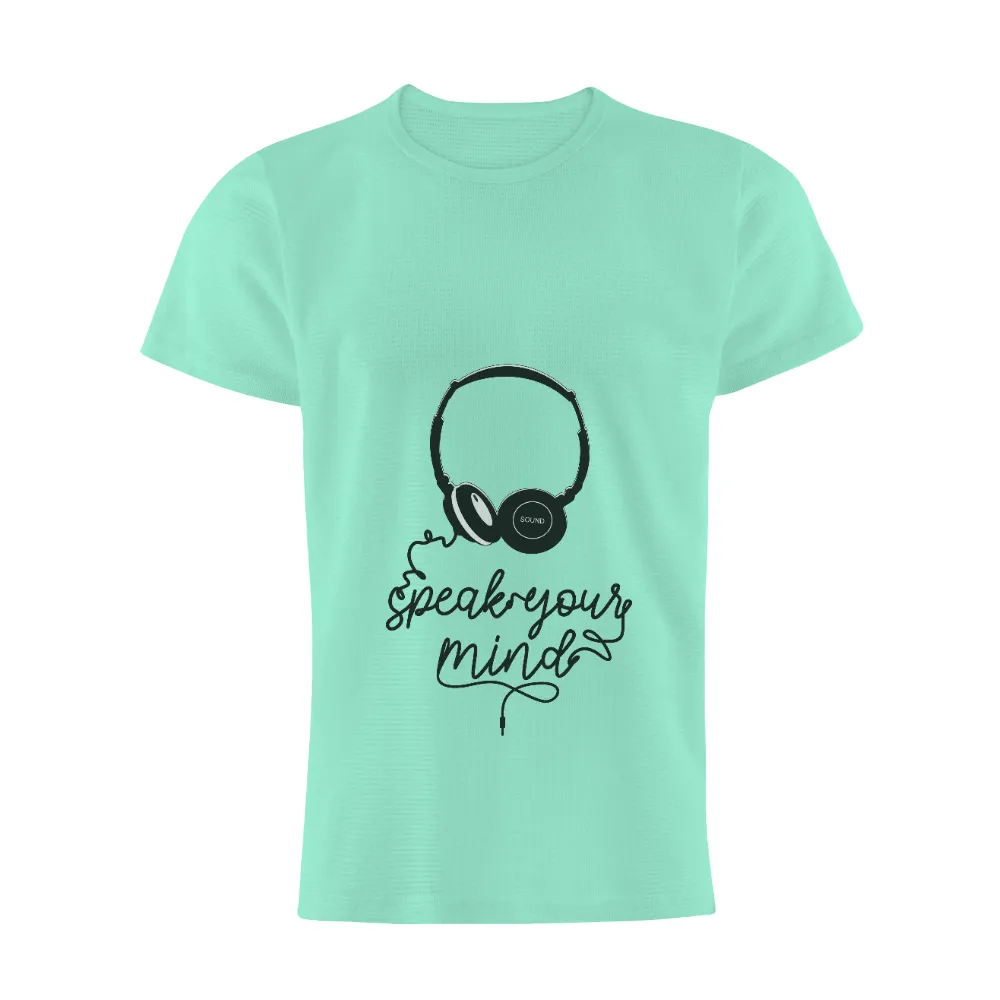 Shirts Graphic Tees: Minimalist Headphones - Sound and Emotion|lady pink street art