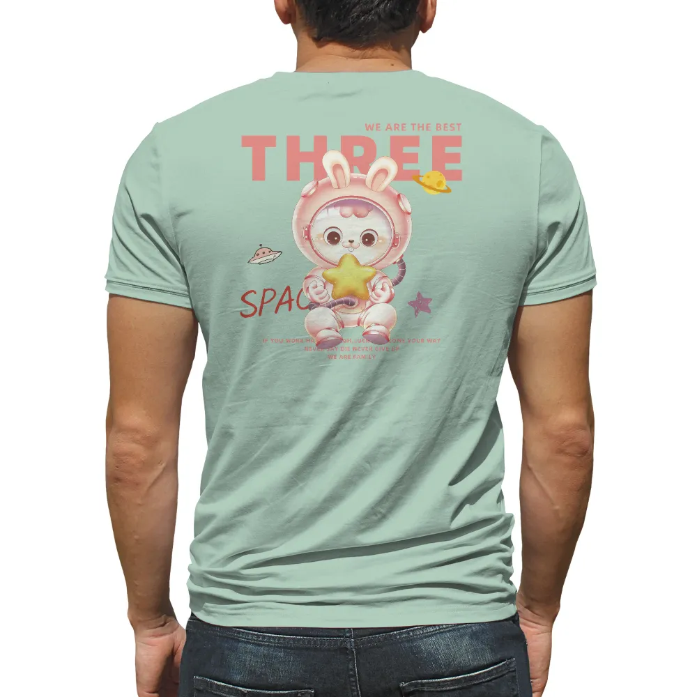 T-Shirts Custom: Space Bunny Adventure with Family Support|mother's day shirts for family