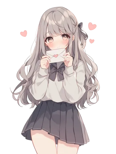 Silver-haired girl with a letter - notice me senpai shirt