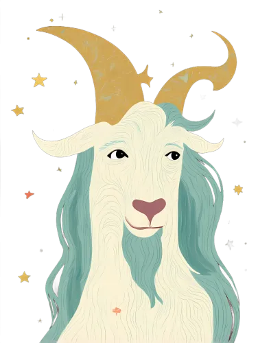 T-Shirt Printing: Cosmic Goat with Golden Moon Horns