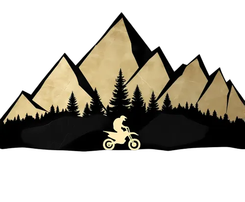 Shirts Graphic Tees: Adventure Awaits with Dirt Bike and Mountains