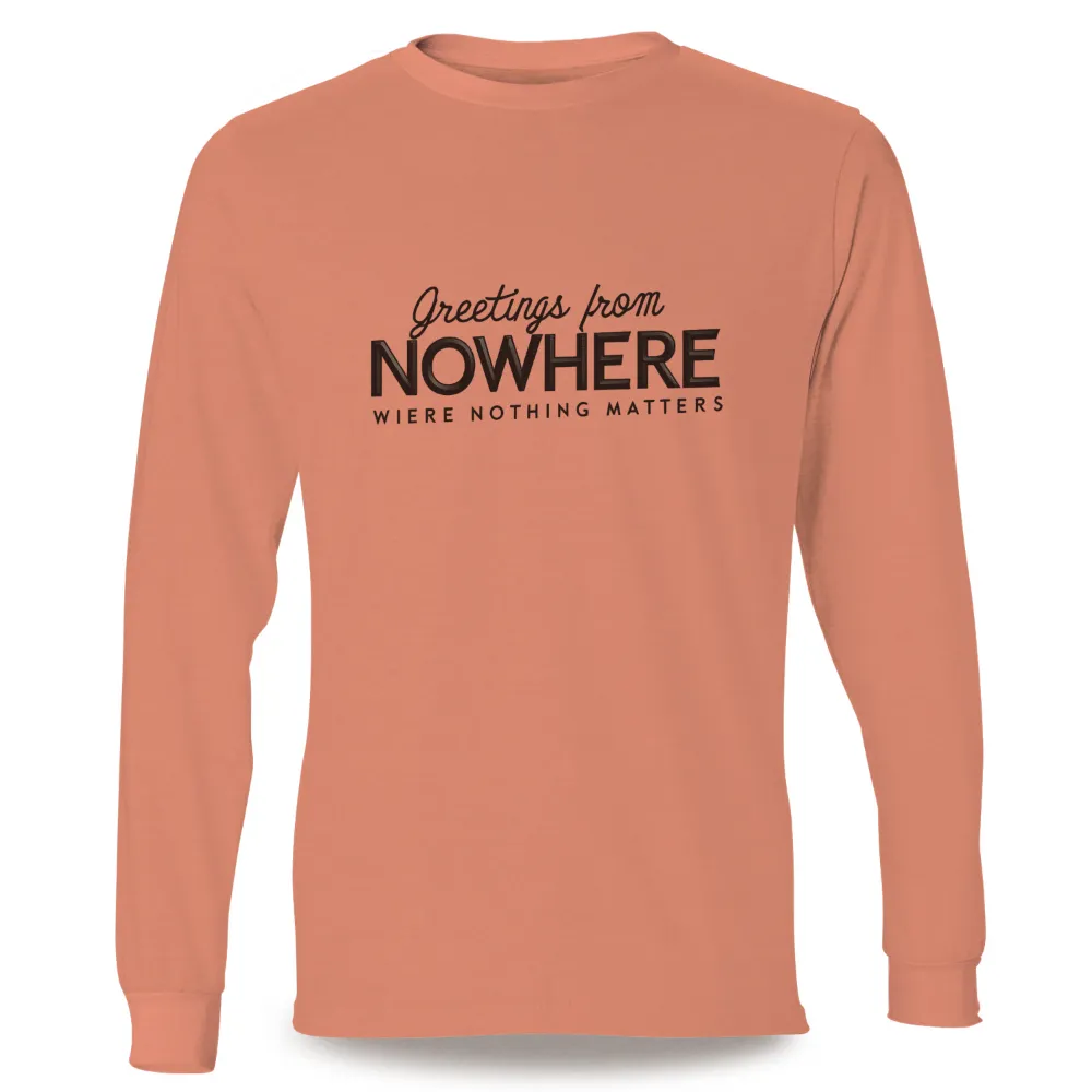 Embrace Existentialism and Modern Identity with 'Greetings from NOWHERE' Design|guns whiskey beer and freedom flag