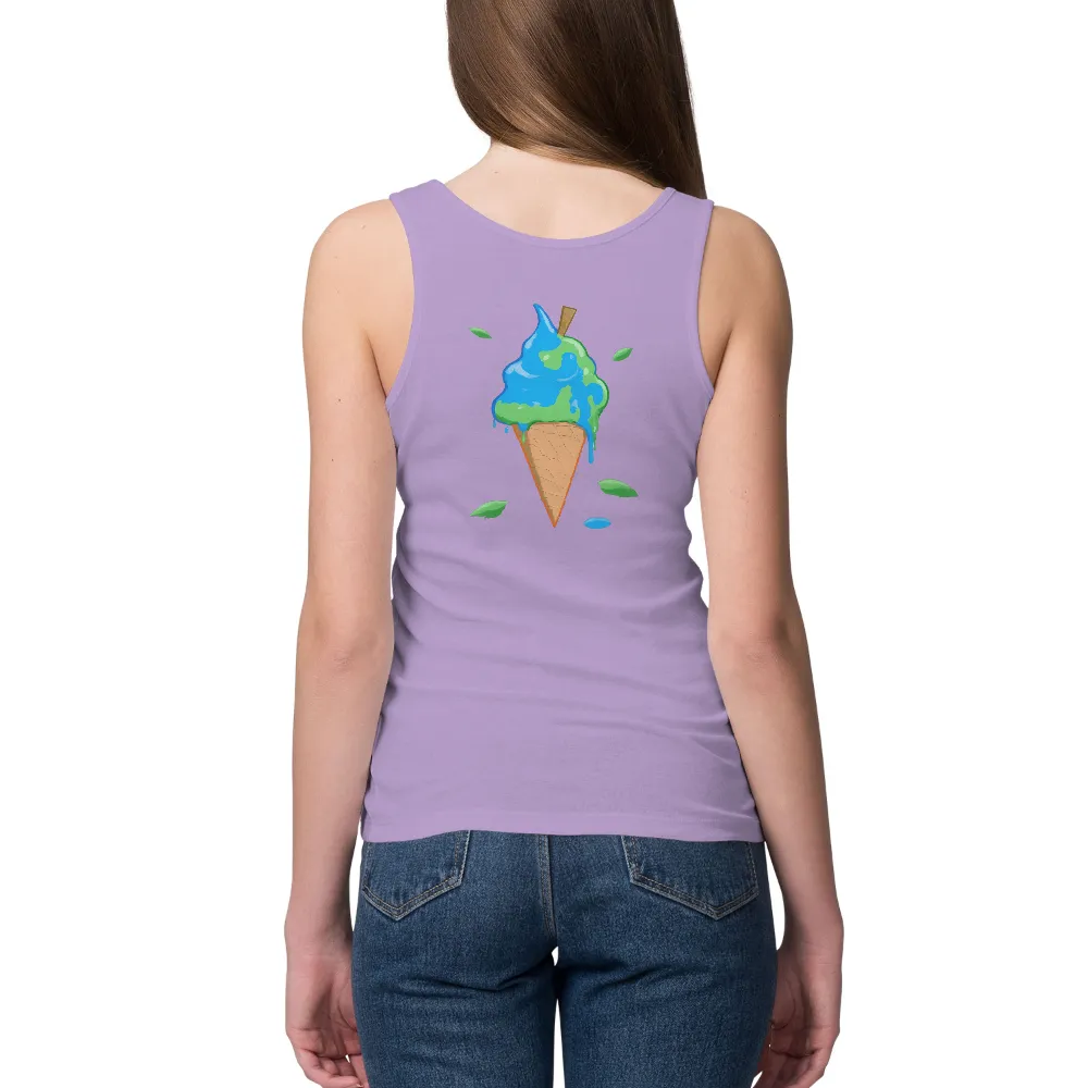 Graphic Tees: Whimsical Ice Cream Cone - Summer Joy|printed shirts for summer