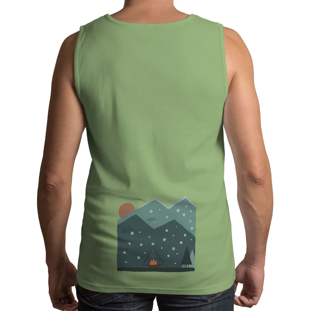 Customized Tee Shirts: Winter Solitude - Warmth Amidst Snowy Mountains|squirrel winter t shirt