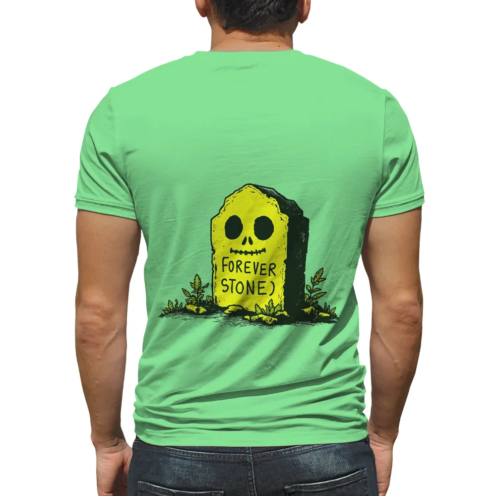 Forever Stone: A Playful Take on Life and Death TShirt Printing|jaat t shirt black