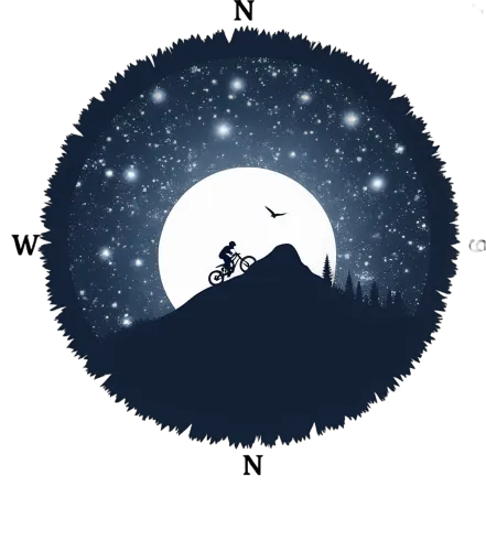 Shirts Graphic Tees: Cycling Under the Starry Night Sky