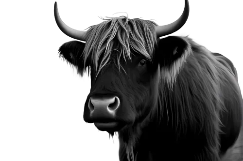 Highland Cow T-Shirts Custom: Monochromatic Majesty