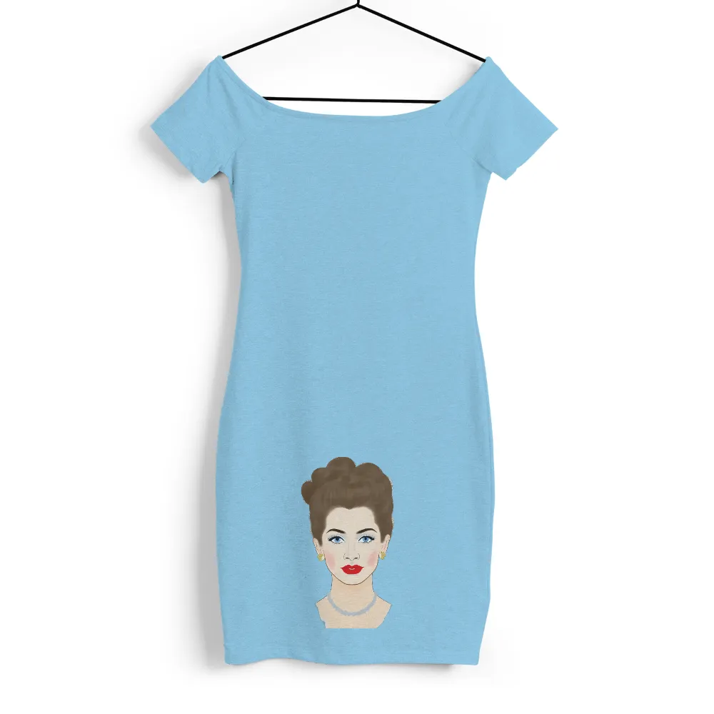 Custom Tee Shirts: Vintage Elegance - Updo Hairstyle, Blue Eyes, Red Lips|vintage stag beer shirt