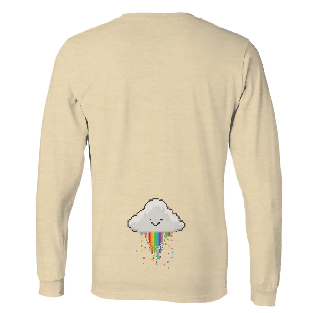 T-Shirts Pattern: Pixel Cloud with Rainbow Tears| Creative cloud artwork