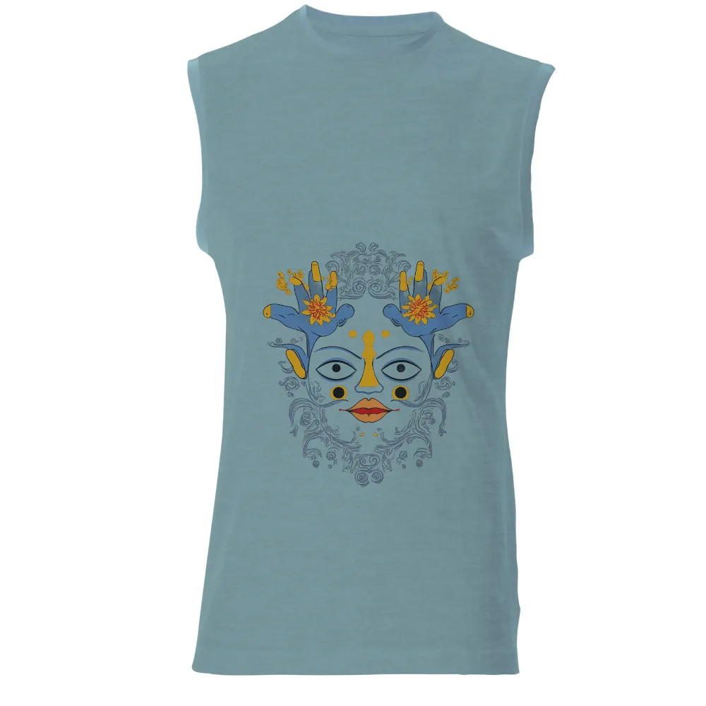 Shirts Graphic Tees: Balinese Mask Artistic Design