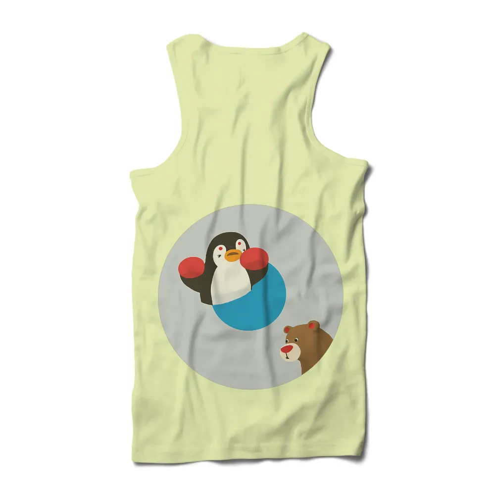 Custom Tee Shirts: Boxing Penguin and Supportive Bear - Sports Friendship Design|celeste animal crossing shirt