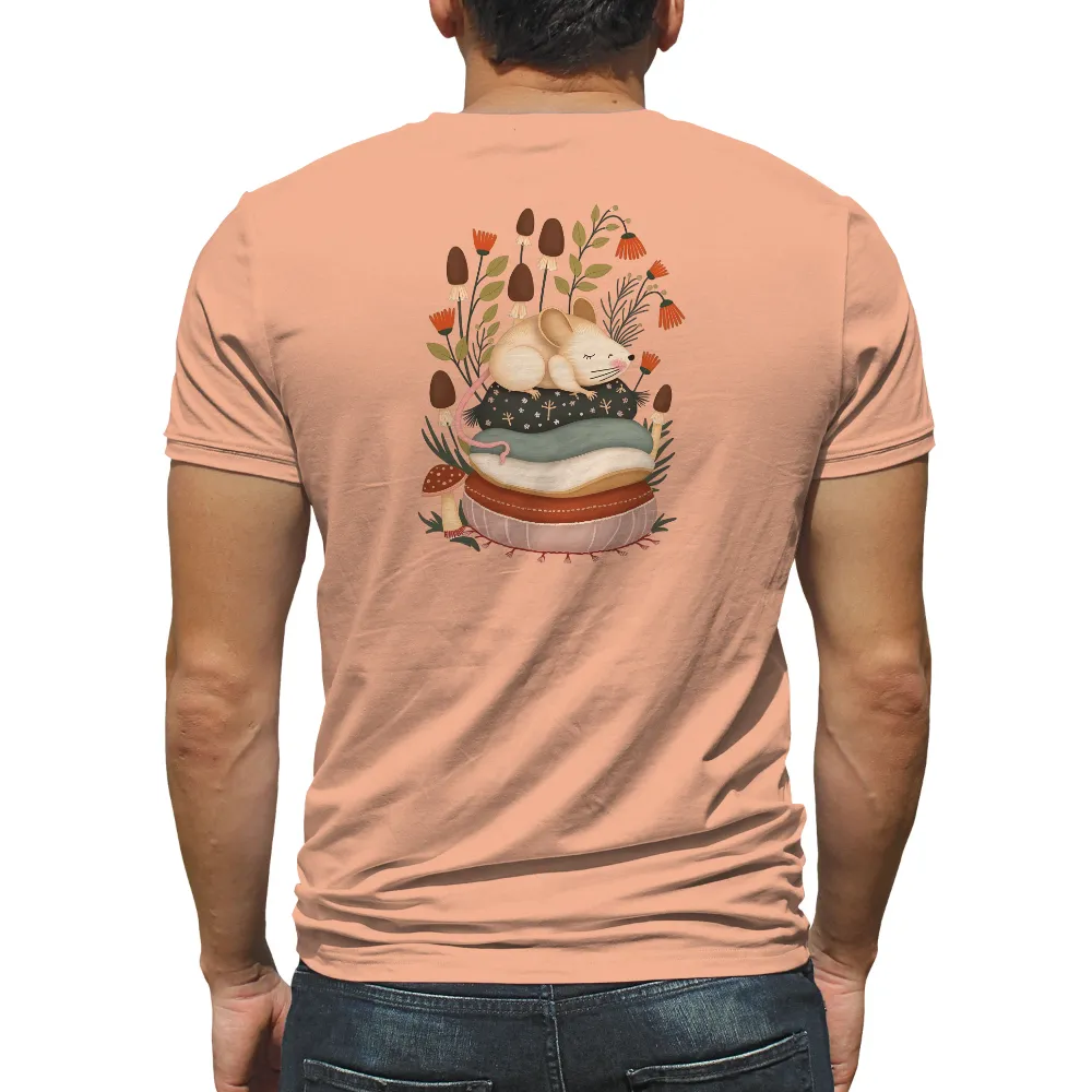 Customized Tee Shirts: Whiskers' Dreamy Forest Retreat|sunlight magic print shirt