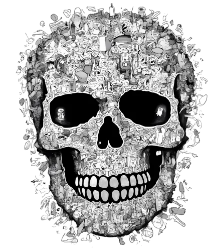 Customized Tee Shirts: The Pop Culture Skull - A Mosaic of Modern Life