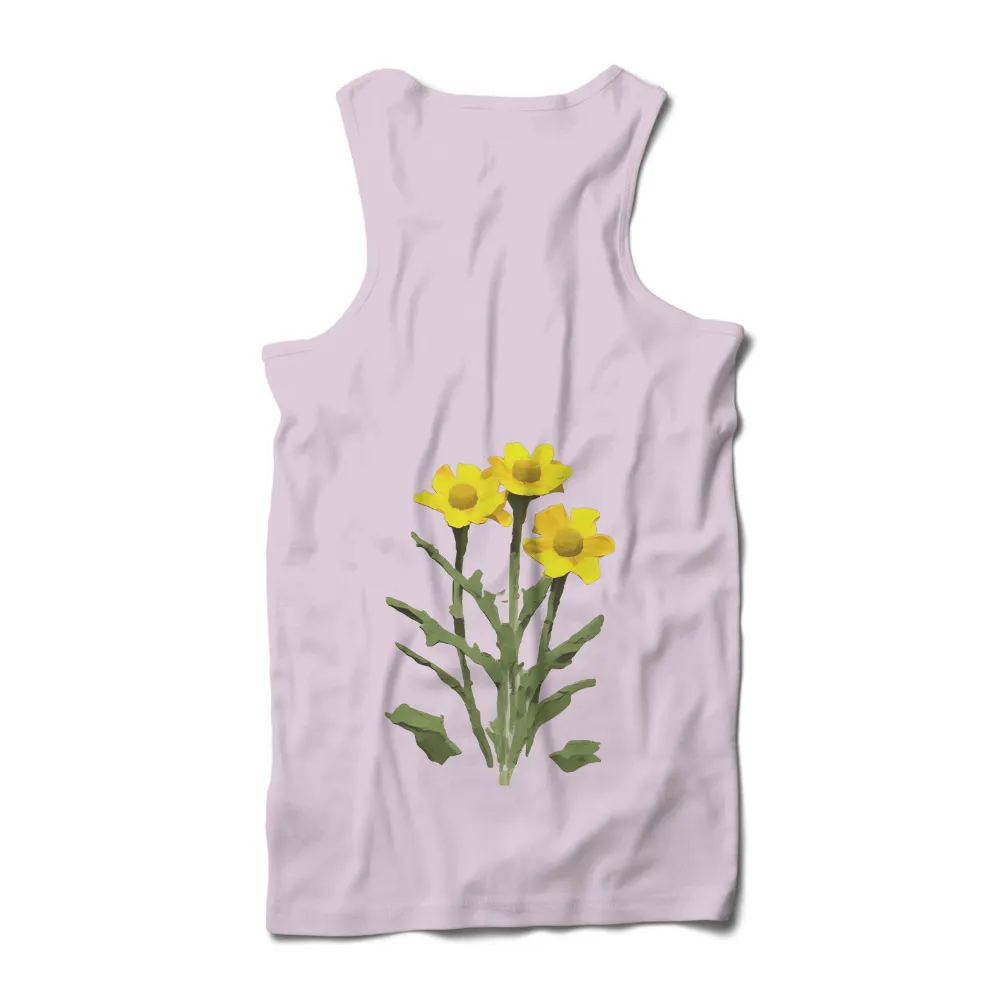 T-Shirts Design: Vibrant Daisies - Nature's Resilience|floral print knot hem butterfly sleeve top with shorts