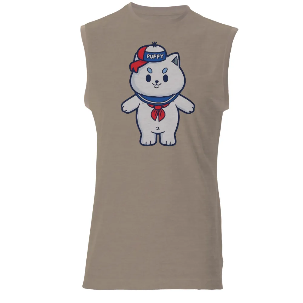 T-Shirts Pattern: Puffy the Sailor Cat - Vintage & Retro Charm| Nostalgic sailor theme