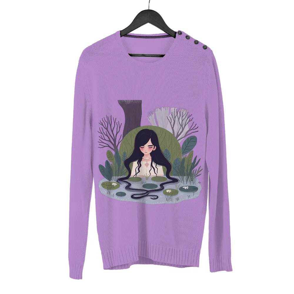 T-Shirts Pattern: Luna's Heart in the Forest Pond|forest doraemon t shirt