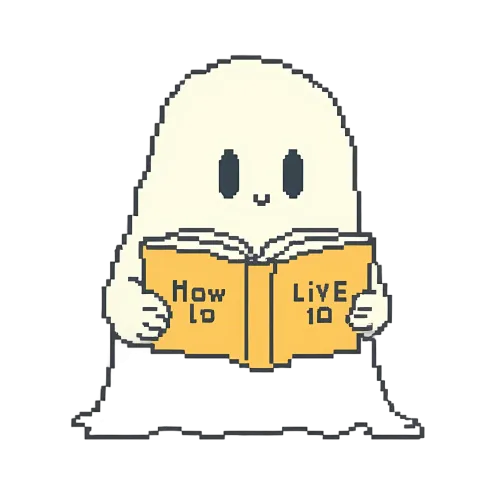 TShirt Printing: Pixel Art Ghost Reading 'How to Live 10'