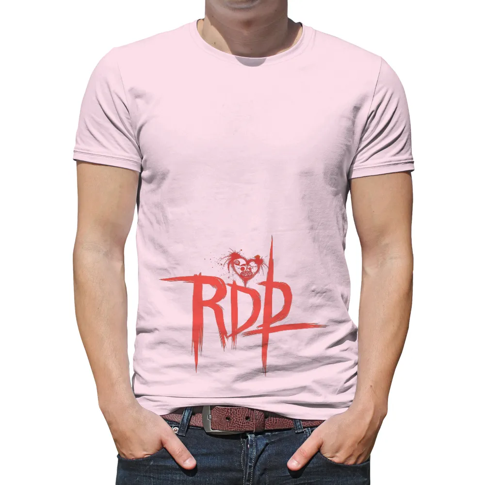 Tee Shirts Printed: RDP Artistic Design with Heart and Skull| Bold and striking T-shirt design