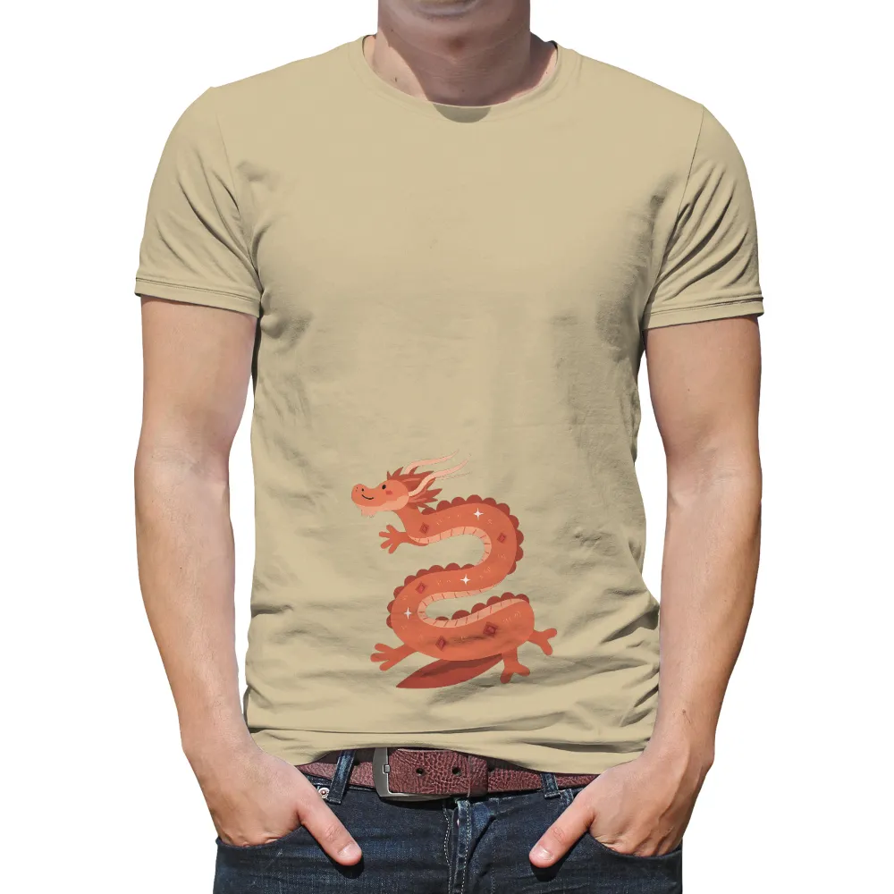 Shirts Graphic Tees: Ruby the Dragon - Artistic Fantasy Design|pink fantasy football shirt