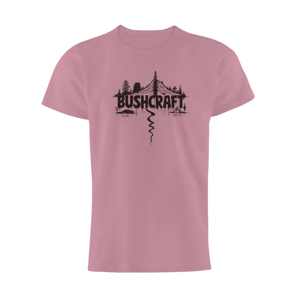 Tee Shirts Printed: Explore the Wilderness with Bushcraft Skills|camping dadmin t shirt