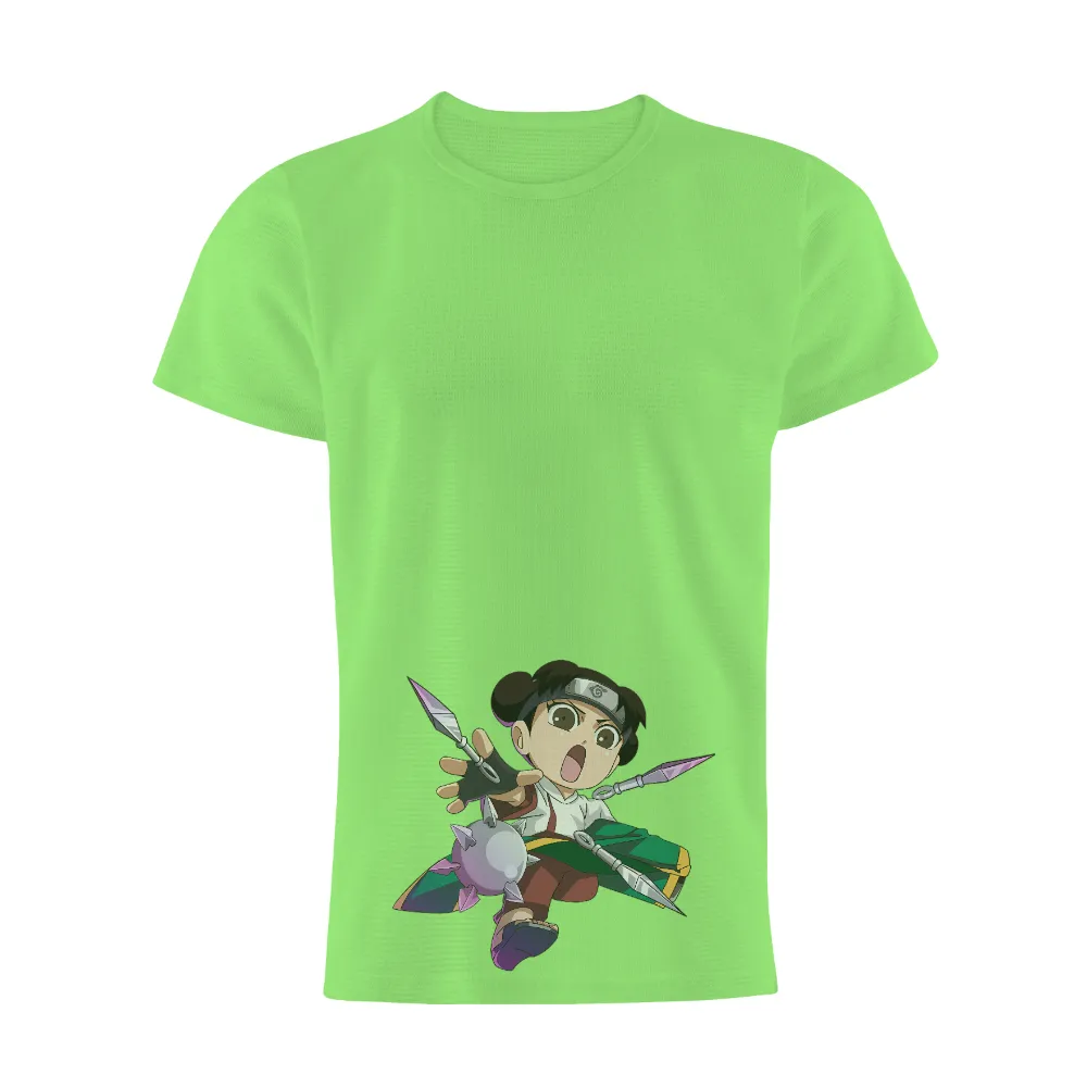 T-Shirts Design: Tenten's Dynamic Pose - Anime Character Inspired|strong roblox t shirt