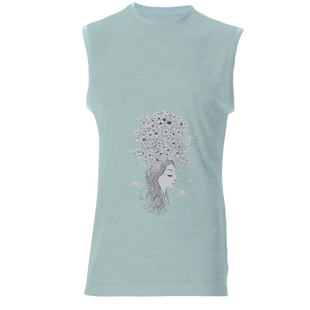 Graphic Tees: Whispers of the Night - Dreams and Emotions| Constellation of stars and clouds